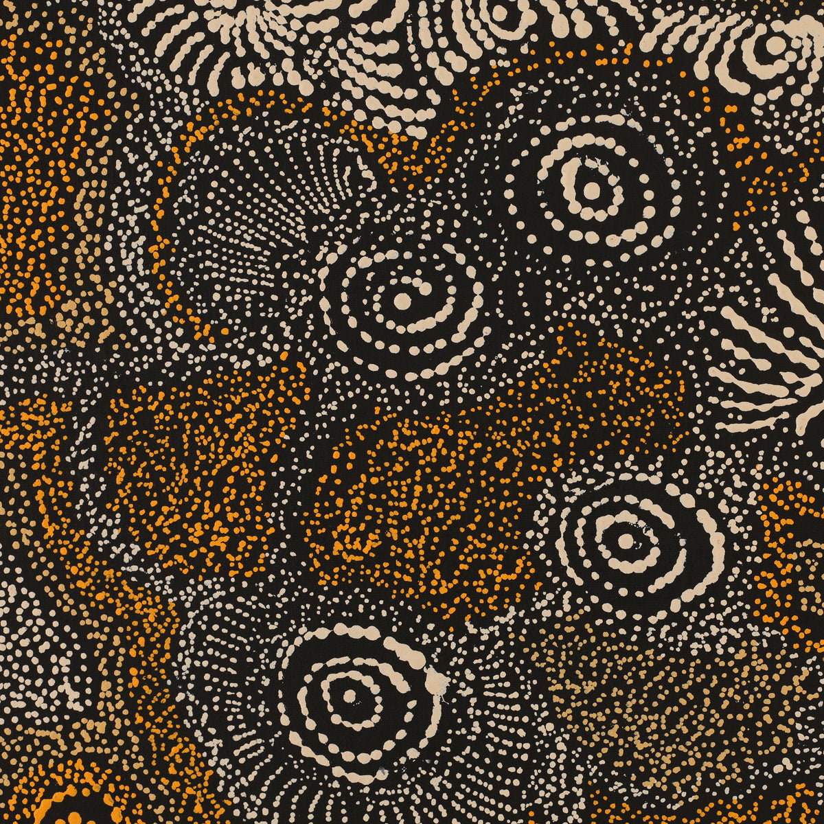 Aboriginal Artwork by Maria Nampijinpa Brown, Ngapa Jukurrpa - Mikanji, 91x91cm