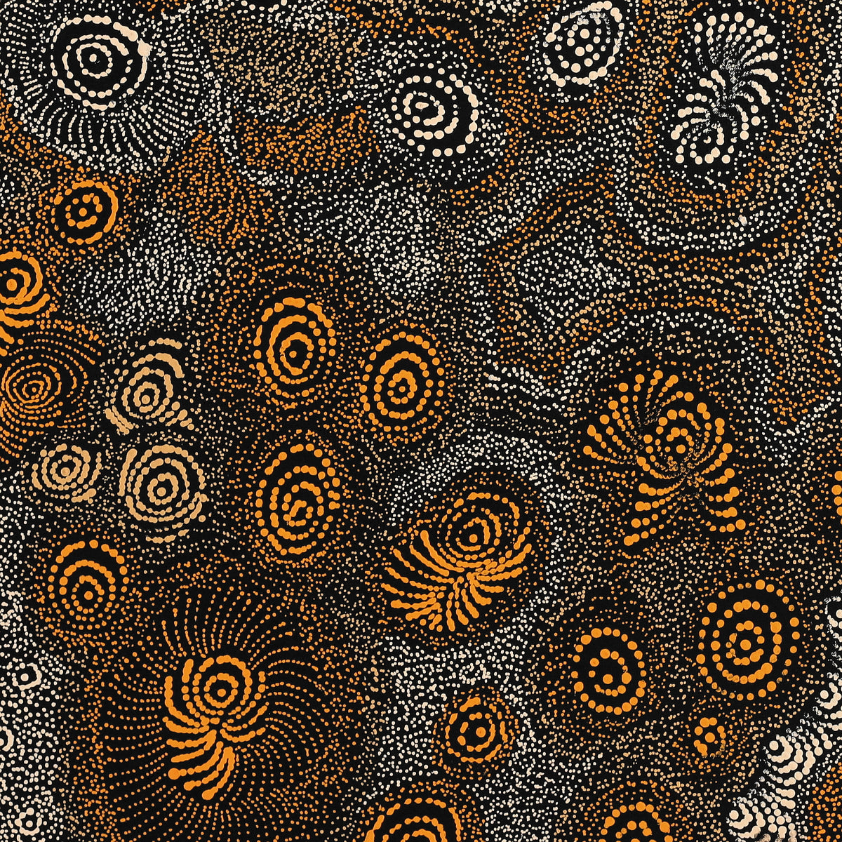 Aboriginal Artwork by Maria Nampijinpa Brown, Ngapa Jukurrpa - Mikanji, 91x91cm