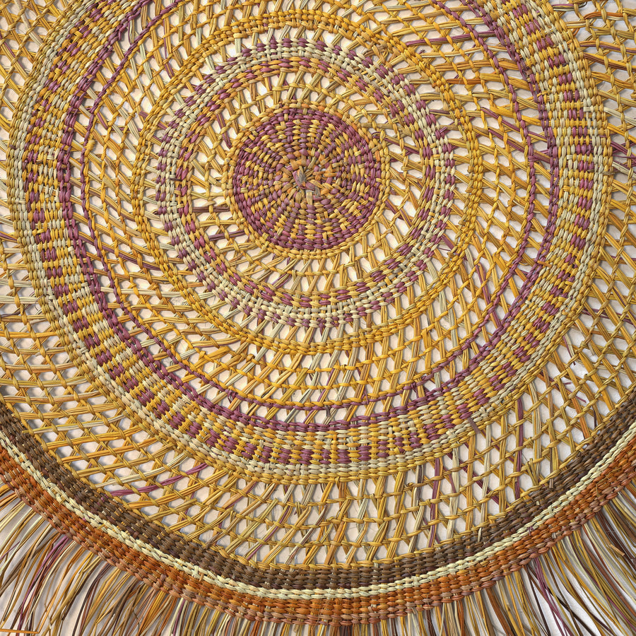 Aboriginal Artwork by Lorna Jin-gubarrangunyja, Woven Mat, 130cm