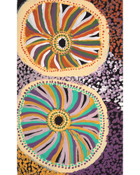 Aboriginal Artwork by Lorna Linmurra, Waterholes, 76x46cm