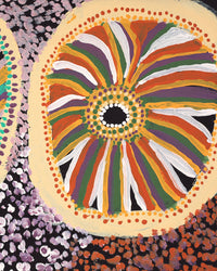Aboriginal Artwork by Lorna Linmurra, Waterholes, 76x46cm