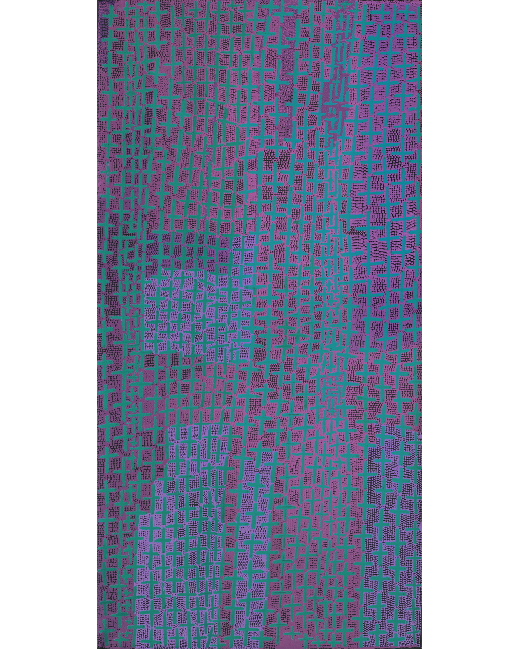 Aboriginal Artwork by Lorraine Nungarrayi Granites, Ngatijirri Jukurrpa (Budgerigar Dreaming), 122x61cm