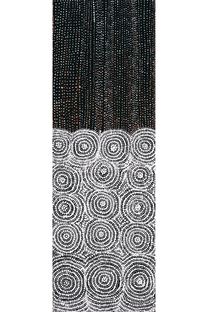 Aboriginal Artwork by Lorraine Nungarrayi Granites, Ngatijirri Jukurrpa (Budgerigar Dreaming), 91x30cm