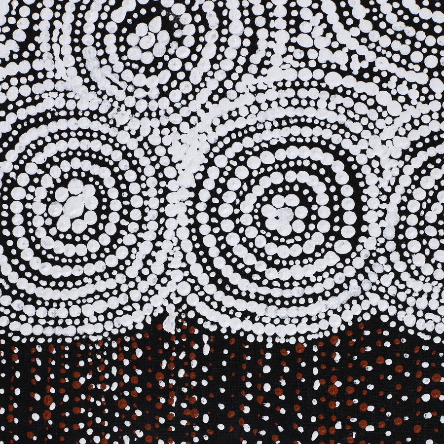 Aboriginal Artwork by Lorraine Nungarrayi Granites, Ngatijirri Jukurrpa (Budgerigar Dreaming), 91x30cm