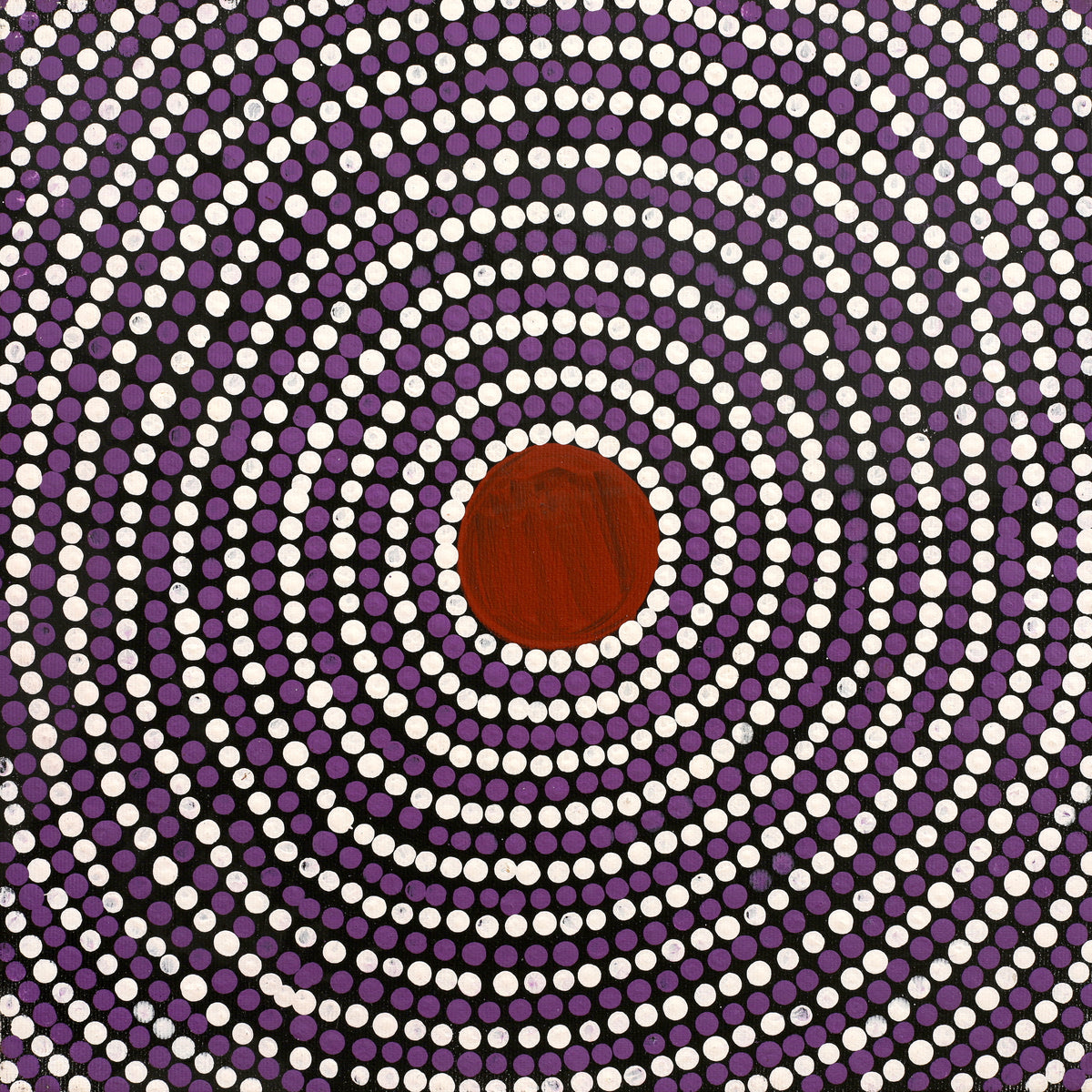 Aboriginal Artwork by Lorraine Napangardi Wheeler, Lukarrara Jukurrpa (Desert Fringe-rush Seed Dreaming), 30x30cm