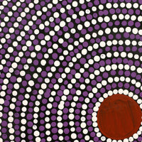 Aboriginal Artwork by Lorraine Napangardi Wheeler, Lukarrara Jukurrpa (Desert Fringe-rush Seed Dreaming), 30x30cm