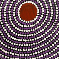 Aboriginal Artwork by Lorraine Napangardi Wheeler, Lukarrara Jukurrpa (Desert Fringe-rush Seed Dreaming), 30x30cm