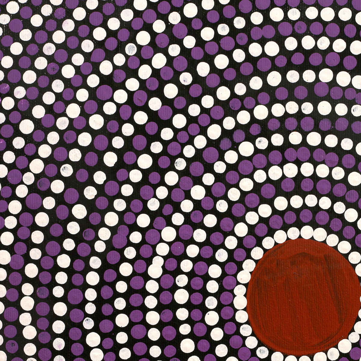 Aboriginal Artwork by Lorraine Napangardi Wheeler, Lukarrara Jukurrpa (Desert Fringe-rush Seed Dreaming), 30x30cm