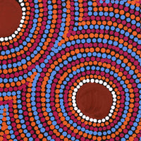 Aboriginal Artwork by Lorraine Napangardi Wheeler, Lukarrara Jukurrpa (Desert Fringe-rush Seed Dreaming), 40x40cm