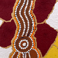 Aboriginal Artwork by Lucky Nampijinpa Langdon, Watiya-warnu Jukurrpa (Seed Dreaming), 30x30cm