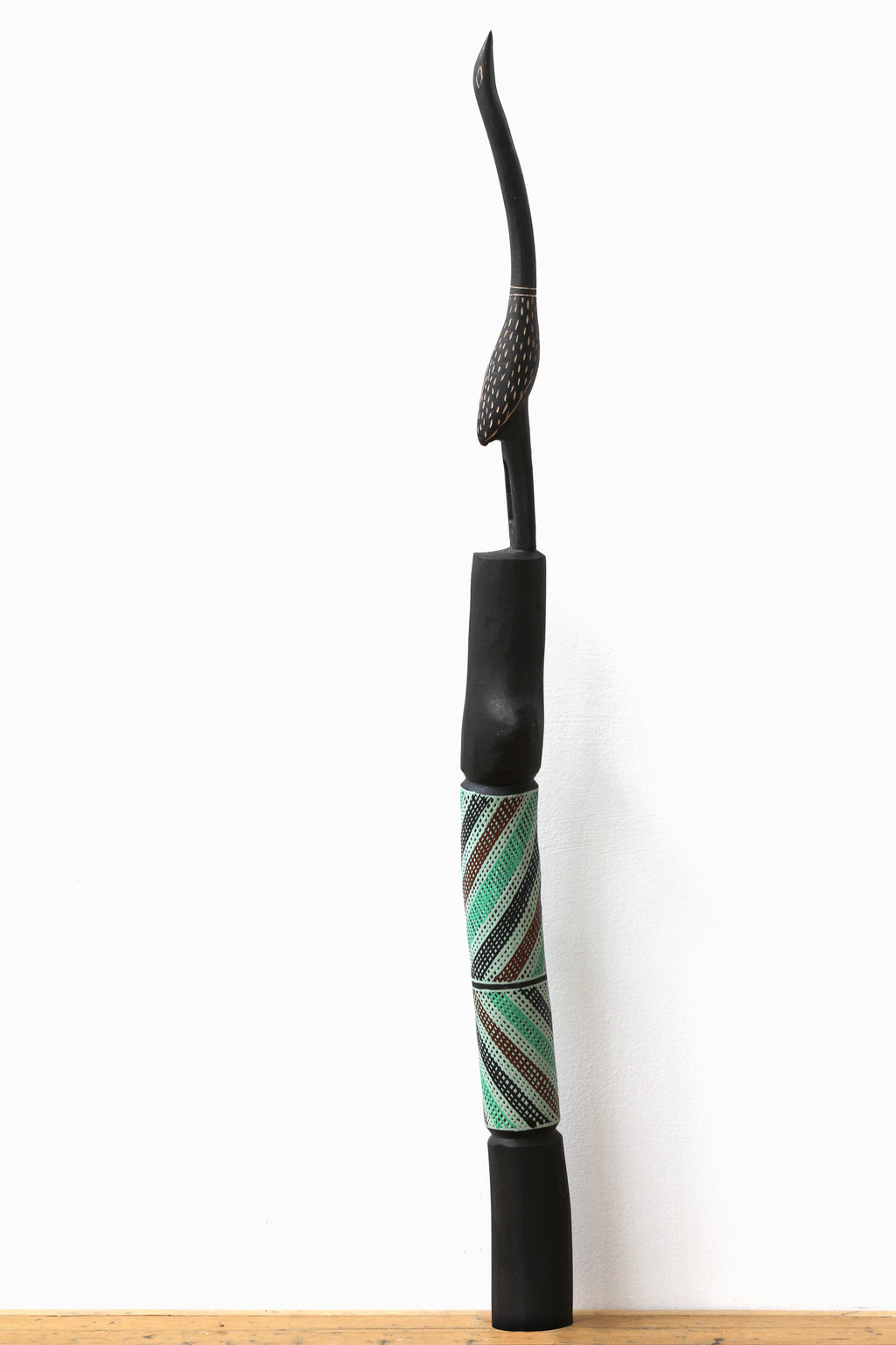 Aboriginal Artwork by Luke Djalagarrarra, Blue Bird Sculpture, 86cm