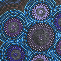 Aboriginal Artwork by Lyn Nungarrayi Sims, Napaljarri-warnu Jukurrpa (Seven Sisters Dreaming), 40x40cm