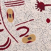 Aboriginal Artwork by Lynette Nampijinpa Granites, Warlukurlangu Jukurrpa (Fire country Dreaming), 50x40cm