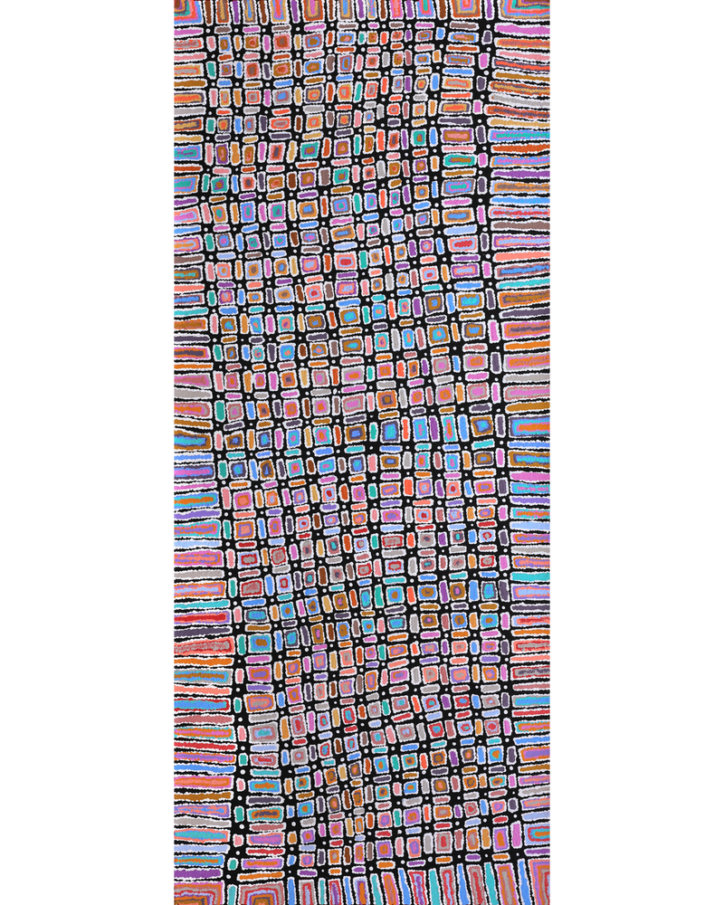 Lynette Nangala Singleton, Ngapa Jukurrpa - Puyurru, 183x76cm