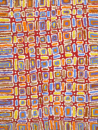 Aboriginal Artwork by Lynette Nangala Singleton, Ngapa Jukurrpa - Puyurru, 61x46cm