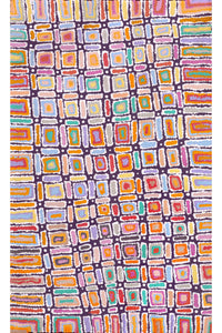 Aboriginal Artwork by Lynette Nangala Singleton, Ngapa Jukurrpa - Puyurru, 76x46cm
