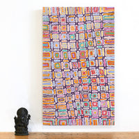Aboriginal Artwork by Lynette Nangala Singleton, Ngapa Jukurrpa - Puyurru, 76x46cm