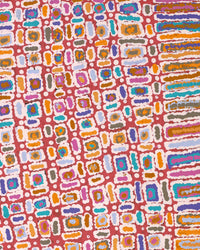 Aboriginal Artwork by Lynette Nangala Singleton, Ngapa Jukurrpa - Puyurru, 76x46cm