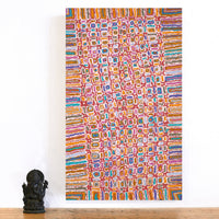 Aboriginal Artwork by Lynette Nangala Singleton, Ngapa Jukurrpa - Puyurru, 76x46cm