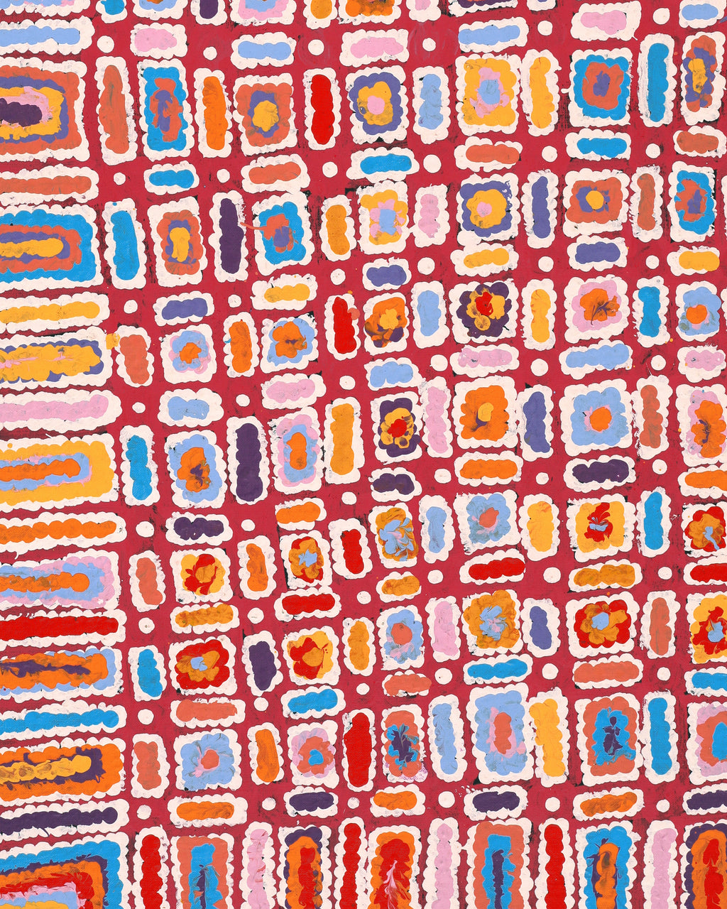 Aboriginal Artwork by Lynette Nangala Singleton, Ngapa Jukurrpa - Puyurru, 91x46cm