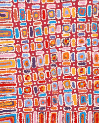 Aboriginal Artwork by Lynette Nangala Singleton, Ngapa Jukurrpa - Puyurru, 91x46cm