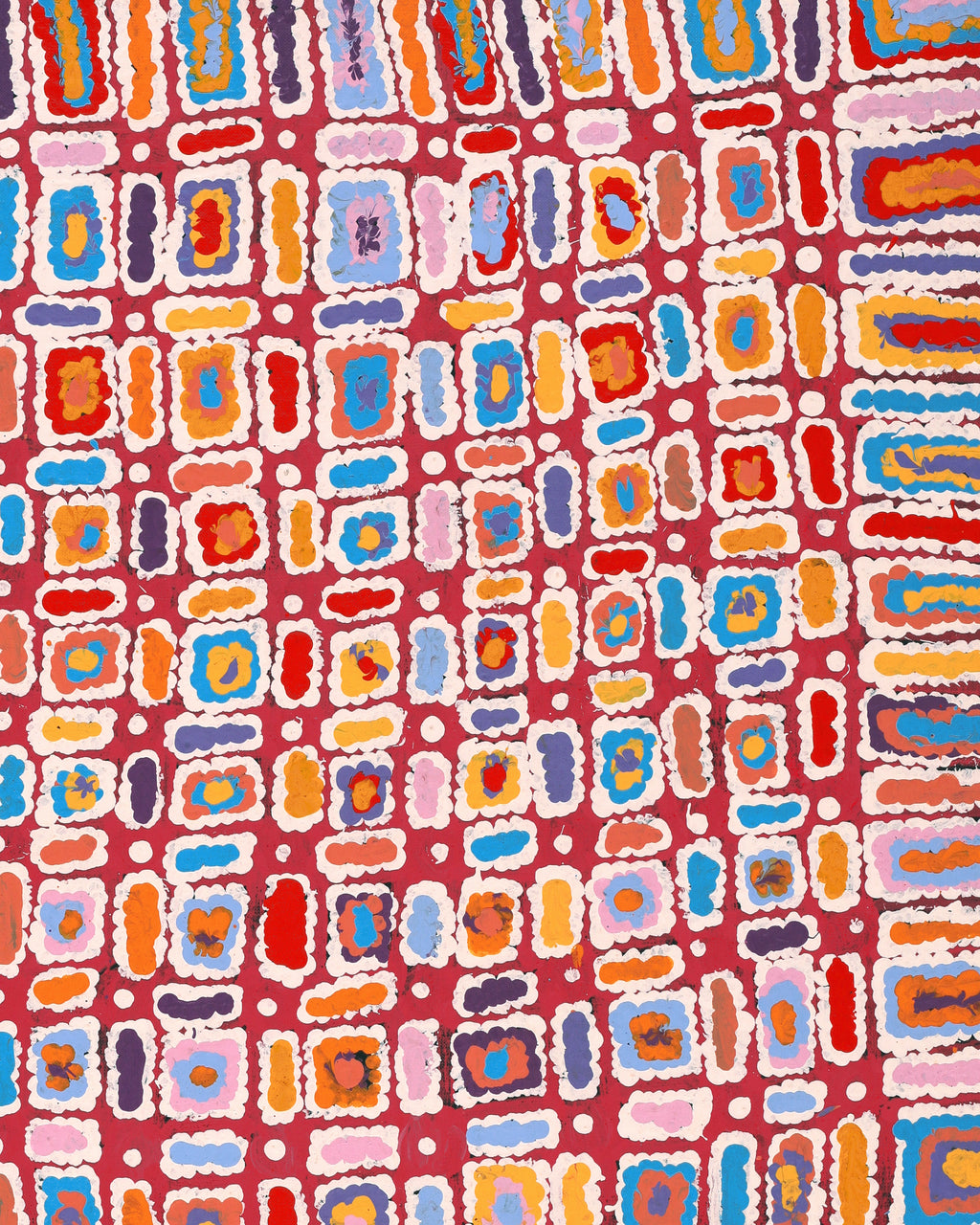 Aboriginal Artwork by Lynette Nangala Singleton, Ngapa Jukurrpa - Puyurru, 91x46cm
