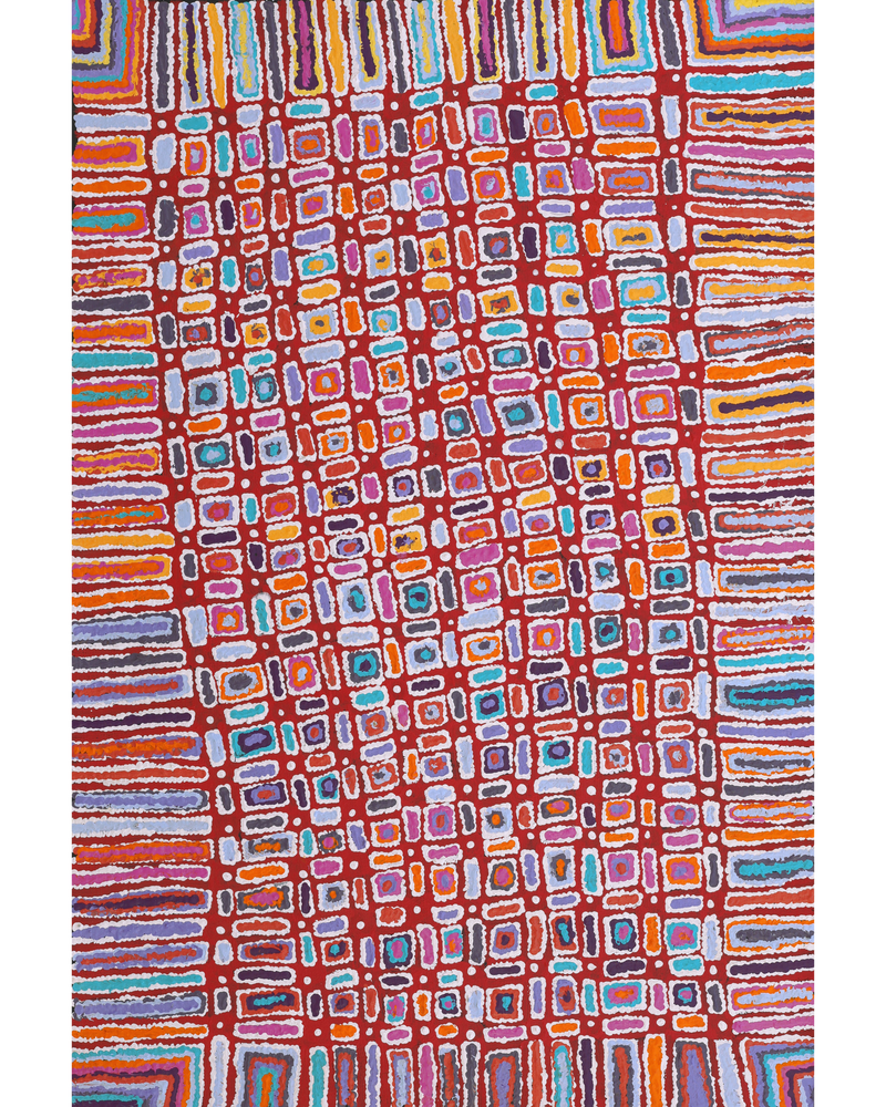 Aboriginal Artwork by Lynette Nangala Singleton, Ngapa Jukurrpa - Puyurru, 91x61cm