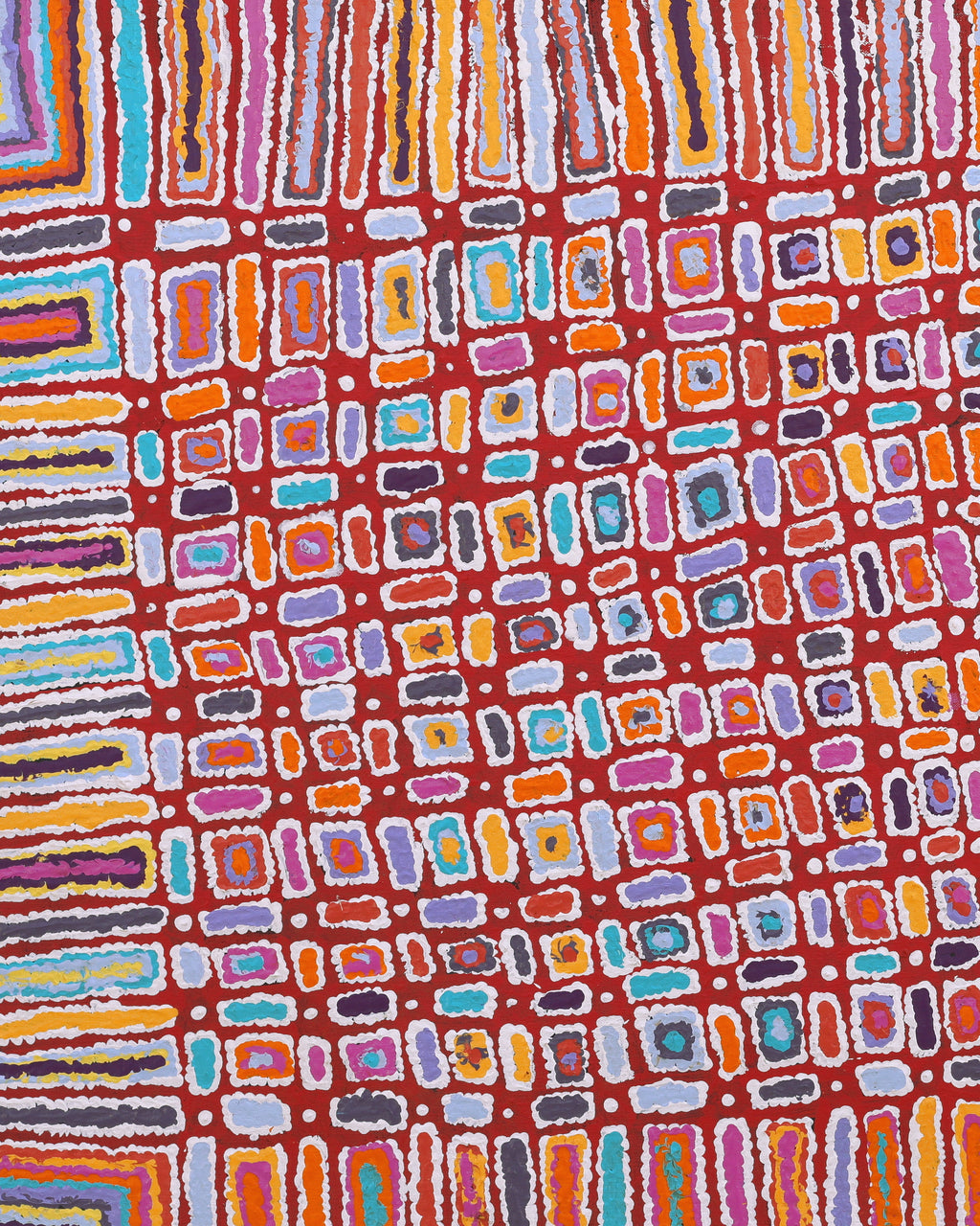 Aboriginal Artwork by Lynette Nangala Singleton, Ngapa Jukurrpa - Puyurru, 91x61cm