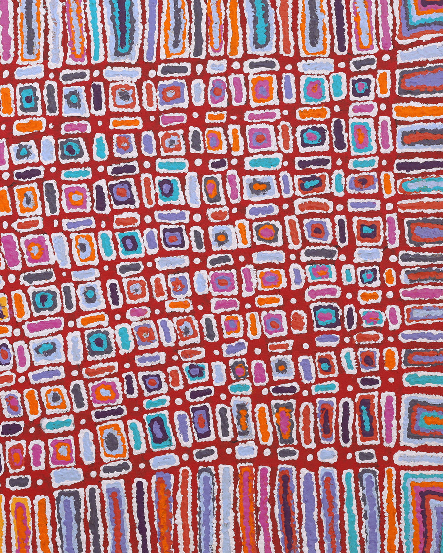 Aboriginal Artwork by Lynette Nangala Singleton, Ngapa Jukurrpa - Puyurru, 91x61cm