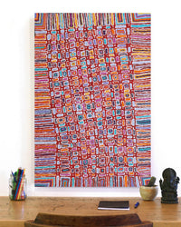 Aboriginal Artwork by Lynette Nangala Singleton, Ngapa Jukurrpa - Puyurru, 91x61cm