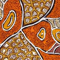 Aboriginal Artwork by Margarina Napanangka Miller, Lukarrara Jukurrpa, 107x30cm