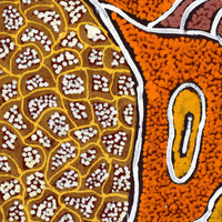 Aboriginal Artwork by Margarina Napanangka Miller, Lukarrara Jukurrpa, 107x30cm