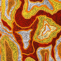 Aboriginal Artwork by Margarina Napanangka Miller, Lukarrara Jukurrpa, 107x30cm