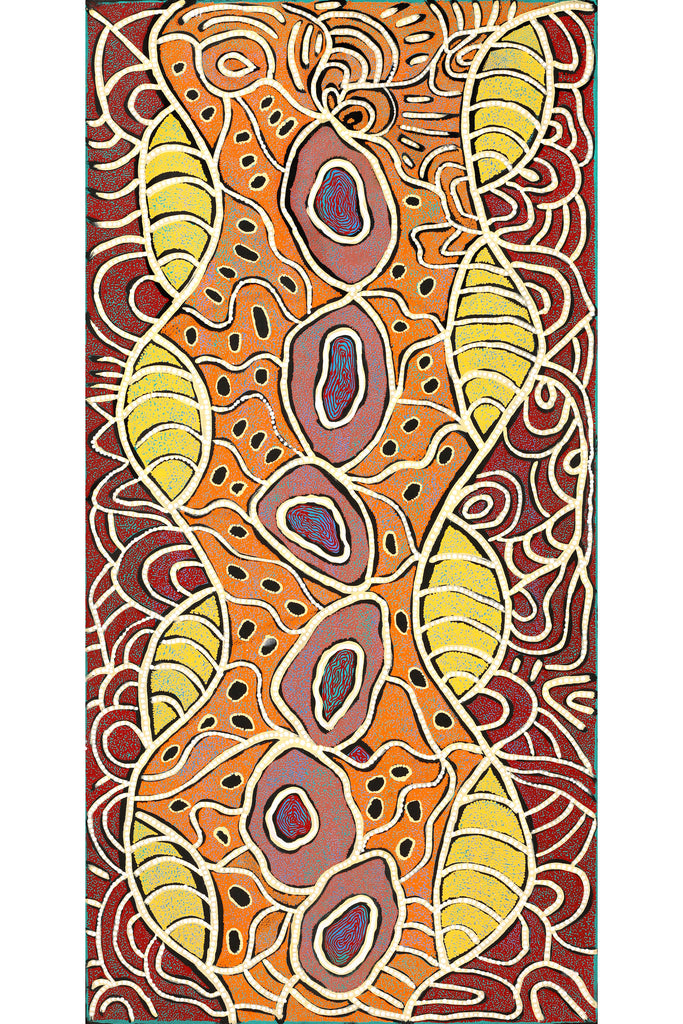 Aboriginal Artwork by Margarina Napanangka Miller, Lukarrara Jukurrpa, 122x61cm