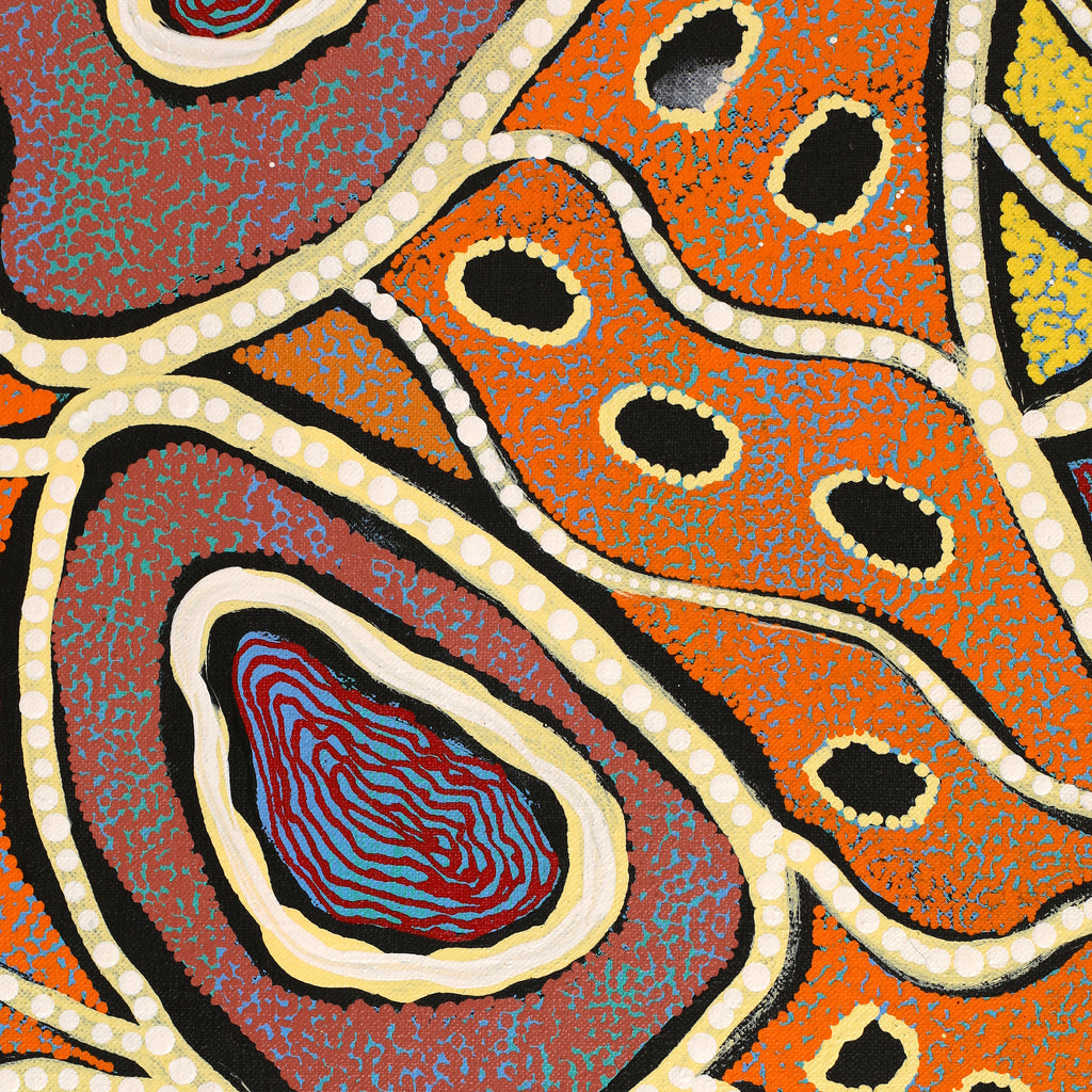Aboriginal Artwork by Margarina Napanangka Miller, Lukarrara Jukurrpa, 122x61cm