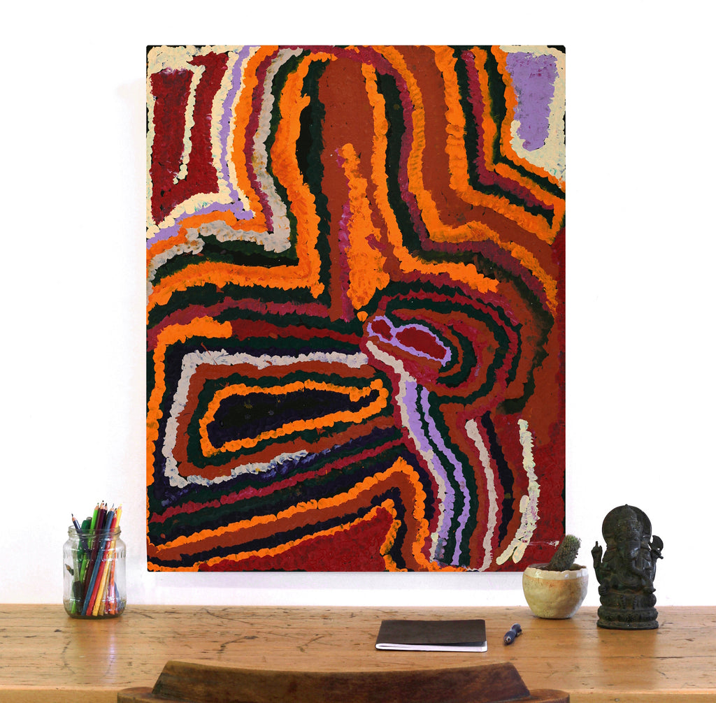 Aboriginal Artwork by Mabel Mitutu Wakarta, Untitled, 76x61cm