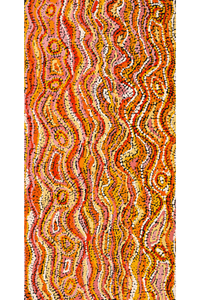 Aboriginal Artwork by Magda Nakamarra Curtis, Lappi Lappi Jukurrpa, 91x46cm