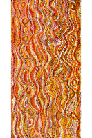 Aboriginal Art by Magda Nakamarra Curtis, Lappi Lappi Jukurrpa, 91x46cm - ART ARK®