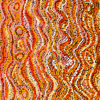 Aboriginal Artwork by Magda Nakamarra Curtis, Lappi Lappi Jukurrpa, 91x46cm