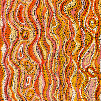 Aboriginal Artwork by Magda Nakamarra Curtis, Lappi Lappi Jukurrpa, 91x46cm