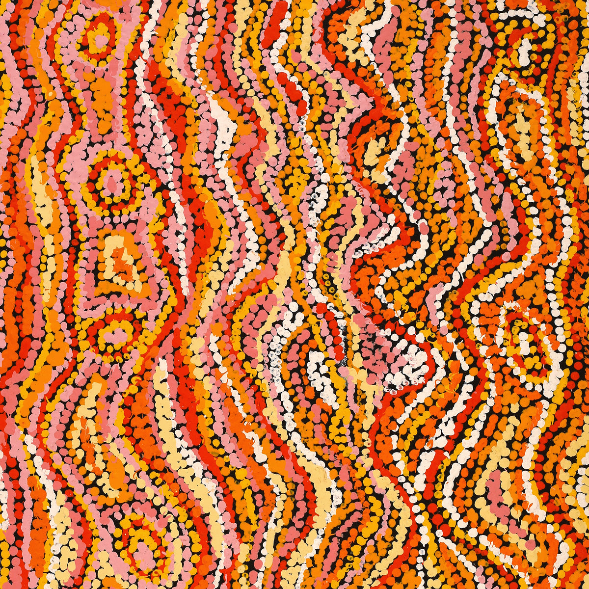 Aboriginal Art by Magda Nakamarra Curtis, Lappi Lappi Jukurrpa, 91x46cm - ART ARK®