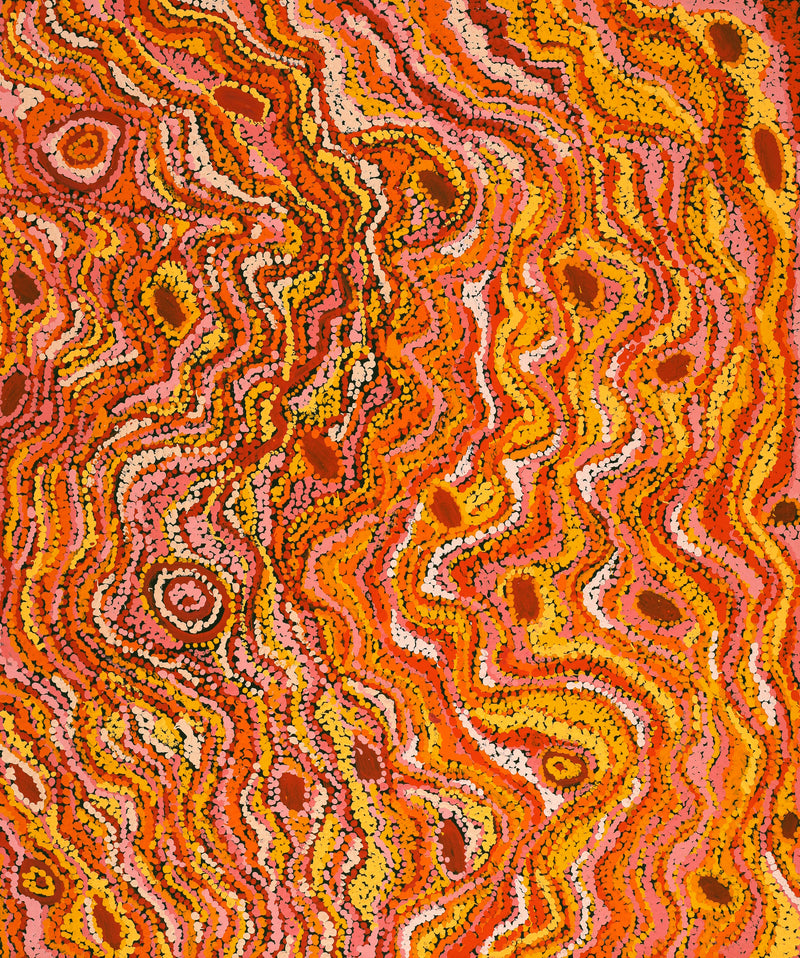 Aboriginal Artwork by Magda Nakamarra Curtis, Lappi Lappi Jukurrpa, 91x76cm