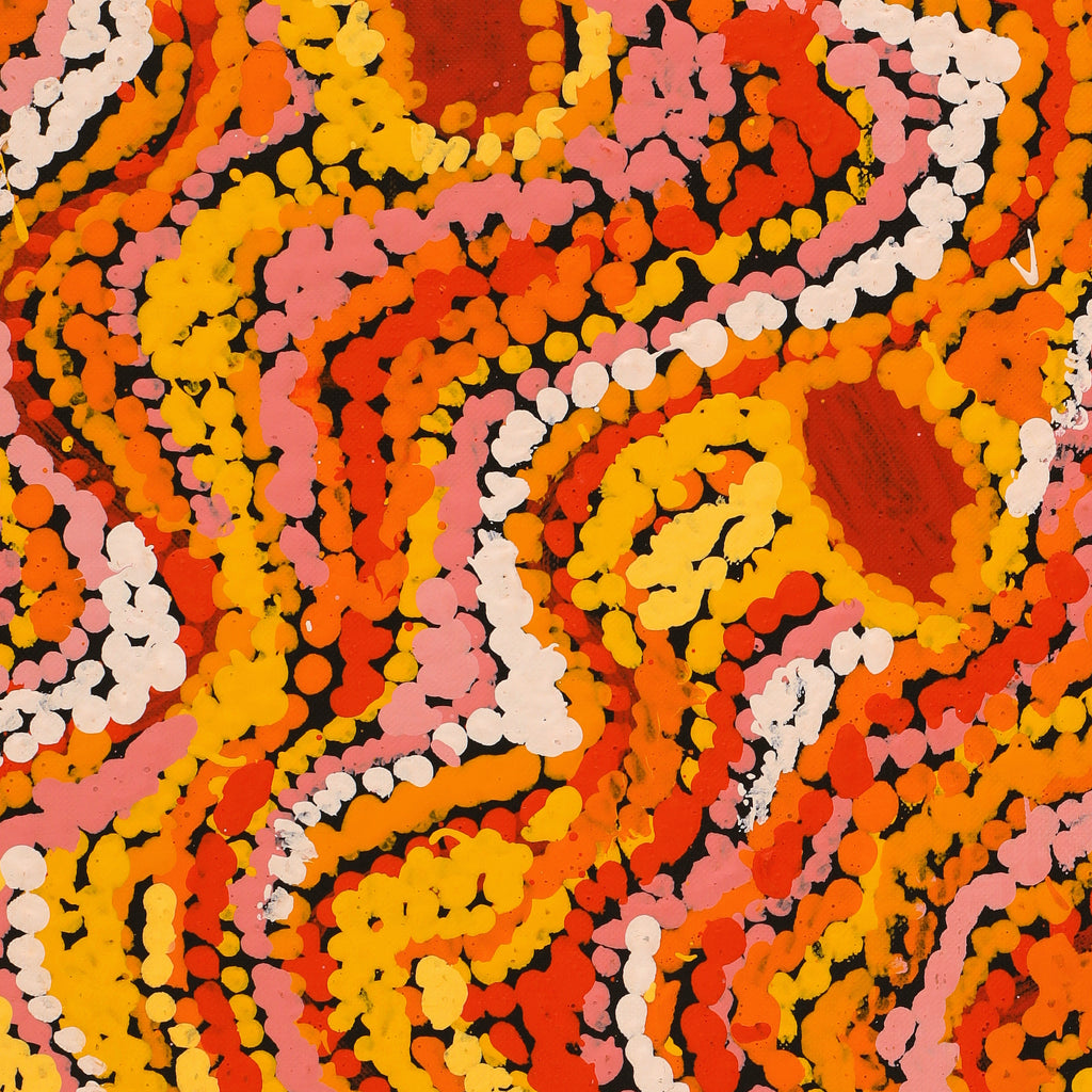 Aboriginal Artwork by Magda Nakamarra Curtis, Lappi Lappi Jukurrpa, 91x76cm