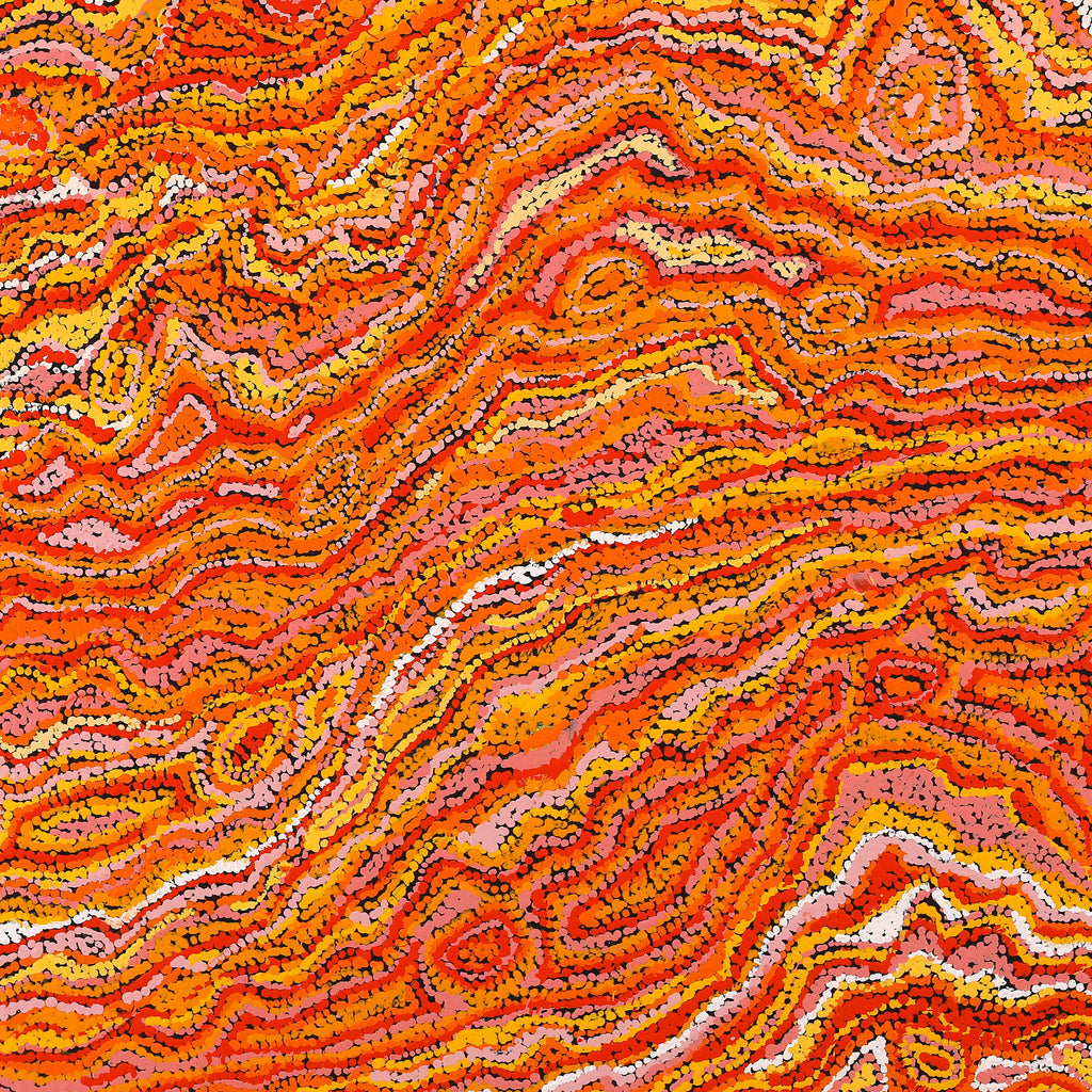 Aboriginal Artwork by Magda Nakamarra Curtis, Lappi Lappi Jukurrpa, 107x107cm
