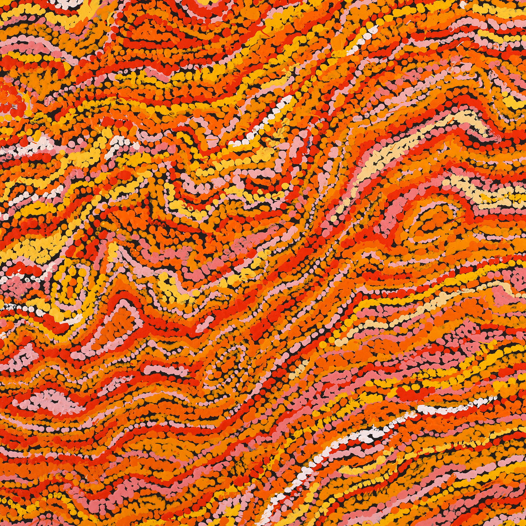 Aboriginal Artwork by Magda Nakamarra Curtis, Lappi Lappi Jukurrpa, 107x107cm