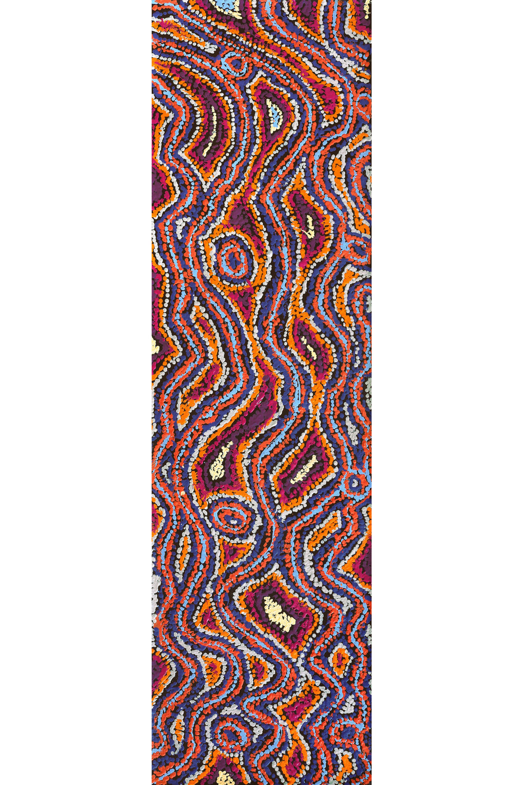 Aboriginal Artwork by Magda Nakamarra Curtis, Lappi Lappi Jukurrpa, 107x30cm