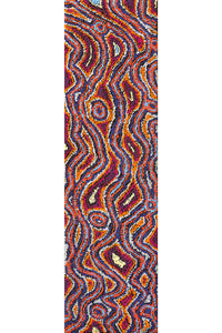 Aboriginal Artwork by Magda Nakamarra Curtis, Lappi Lappi Jukurrpa, 107x30cm