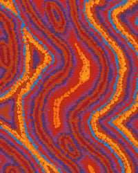 Aboriginal Artwork by Magda Nakamarra Curtis, Lappi Lappi Jukurrpa, 107x30cm