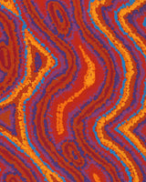 Aboriginal Artwork by Magda Nakamarra Curtis, Lappi Lappi Jukurrpa, 107x30cm