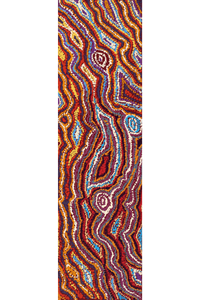 Aboriginal Artwork by Magda Nakamarra Curtis, Lappi Lappi Jukurrpa, 107x30cm
